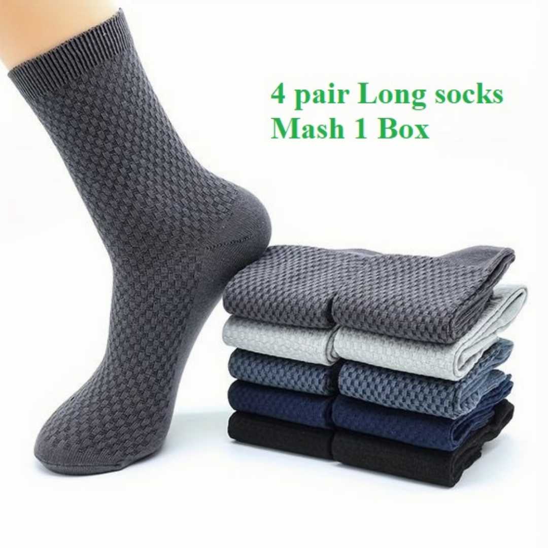 4,Pair,Long,Cotton,Mash,Socks